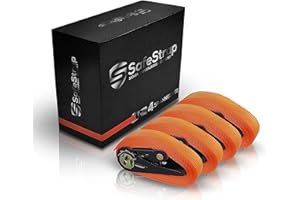 ‎SAFESTRAP SafeStrap Spanngurte mit Ratsche - 1600kg Kapazität - Enorm robuste Zurrgurte 4 Stück 6m Ratschengurte - Nach EN 12195-2 - Orange