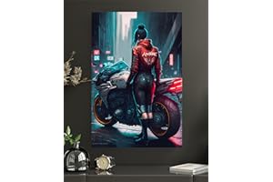 MANSCHIN-LASERDESIGN Premium Metallposter/Wandbild aus Aluminiumverbund im Cyberpunk style modern Abstrakte Kunst Wanddekoration Design (Cyberpunk Style 01, S - 30x20cm (DinA4) Aluverbund)