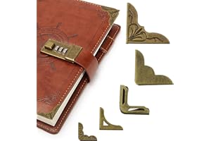 XCSJ 40pcs Retro Protector De Esquinas De Libro De Metal Protectores Esquina De Libro De Metal Esquina De Libro Vintage Decoraciones De Esquinas De Álbum De Libro, Álbumes De Recortes-5 Estilos