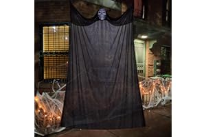 DICLLY Halloween Decorazioni Horror,Appeso Fantasma casa infestata,Decorazioni Halloween terrore,Decorazione da Appendere,Puntello di Halloween Appeso Scheletro Ghost(Nero)