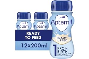 Aptamil 1 First Infant Baby Milk Liquid Formula, Ready to Feed, From Birth, 200 ml, Pack of 12