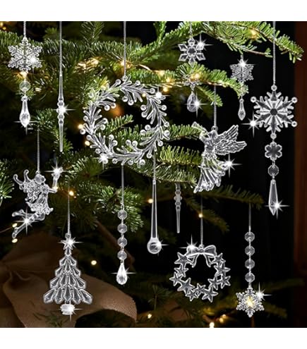 10CM De Saupoudrage En Plastique De Noël Flocon De Neige Décoration De Sapin De Noël Pendentif Fournitures De Noël SDZSYL740 - Maison