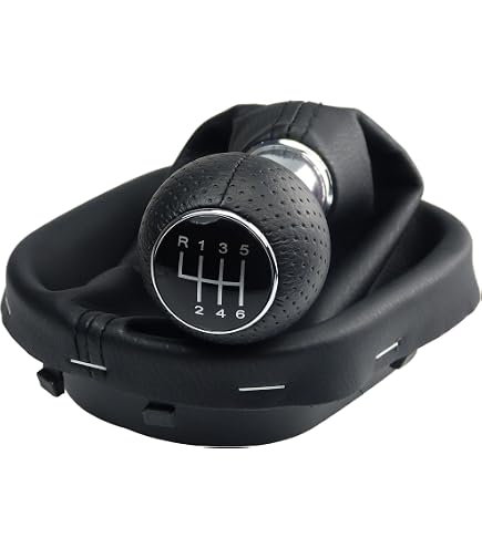 L&P Soufflet Levier De Vitesse Pommeau Cuir Véritable Avec Cadre Pour VW T5 - Réf. 3C0711113 / 7H0711113