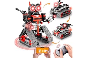 JOYTREKY Technic Robot Juguete, 3 en 1 Juego de Construcción de Robots Robot Programable con App y Mando a Distancia, Ideas de Regalos para Niños de 6 7 8 9 10 11 12 + Años (Rosso)