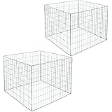 ECD Germany 2X Metall Komposter 90x90x70cm 560 Liter aus Stahl Grün Drahtgitter Gartenkomposter Metallkomposter Drahtkomposte