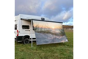‎CAMPIDOO CAMPIDOO Textil Sonnensegl OSTSEE-Strand | Höhe 200cm | hochwertiger Fotodruck inkl. Keder-Befestigung | Markisen-Vorderwand - Länge/Keder: 550cm / 5 mm