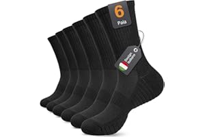 Alaplus Calzini Lunghi Uomo Donna 6 Paia, Calze lavoro in Cotone Traspiranti Antiscivolo, Calzini Sportive Uomo Estive Ideali per Running Trekking