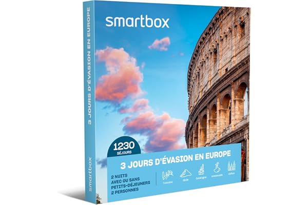 Smartbox - Coffret cadeau Séjour 2 ou 3 jours de rêve en Europe en duo - Idée cadeau voyage