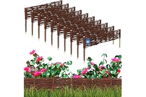 KOTARBAU® 10er Set Beetbegrenzung Weidenzaun 60 x 10 cm Zaun Beeteinfassung Beet Beetumrandung Steckzaun Rasenkante Weide Beeteinfassung Gartenzaun Zum Stecken Flexible Weidengeflecht