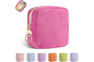 PLAYEXEN Porta Assorbenti da Borsa Sacchetti di Tela per Porta-assorbenti Igienici per Mestruale con Cerniera Piccolo Pochette Porta Trucchi da Viaggio Borsa Assorbenti Tampons Per Donna Ragazza Regalo(Rose)