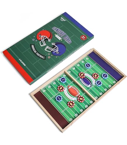 Tischfußball Gewinnerspiel – Sling Puck Hockey-Brettspiel – 2-in-1 Klappbar, Aus Holz – Für Eltern-Kind-Interaktion Ab 6 Jahren