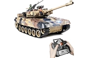 SUPDEX Carro Armato Telecomandato T-90, 1:18 RC Tank Militare con Sparo BB, Fumo, Luci e Suoni Realistici Carro Armato Giocattolo Radiocomandato per Adulti e Bambini 6+ Veicolo da Combattimento Tattico