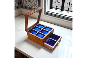 Royal Craft Expertise Premium Honeycomb Rosewood Watch Box – Vintage Display Case and Organizer for Men's Watch Collection | Elegant Storage Solution