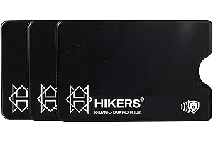 HIKERS Étui Protection Carte bancaire sans Contact Rigide, Lot de 3 Housses Pochettes Anti RFID NFC pour Carte de crédit, Carte Bleue, CB Blocage RFID (3 Étuis Noirs)