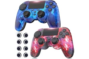 TURPOW 2Pack Wireless Controller for P4 Pro/Slim/PC with Enhanced Joystick/Dual Motor VibrationTouchpad, Sechs-Achsen-Gyroskop-Camouflage grün