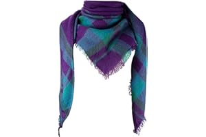 Kakaly Women Tartan Scarf - Winter Plaid Blanket Scarfs Warm Large Triangle Shawl Wrap Cashmere Soft Checked Ladies Scarves Gifts