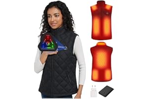 CYCYHEAT Gilet Chauffant pour Hommes et Femmes avec Batterie 7,4V 10000mAh et Commande 4-en-1 – Léger et Rembourré avec Chauffage en Fibre de Carbone pour Extérieur et Usage Quotidien