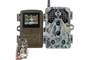 BLAZEVIDEO Telecamera di sorveglianza da 64 MP 4 K, telecamera di sorveglianza con sensore di movimento, per caccia, foresta, sorveglianza, registrazione audio, protezione con password, IP67 impermeabile