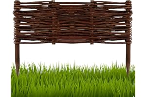 Floranica 1 Stück Beetbegrenzung aus Weide 20 cm x 40 cm Rasenkante aus Weidengeflecht Beeteinfassung Rasenkante Beetzaun Weidenzaun Palisade Abtrennung von Blumenbeetwegen Gartenbeeten