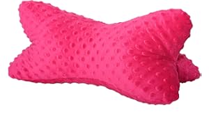 Dr. Berger Leseknochen Nackenrolle Lesekissen 40x18 cm Minky Design - 380g Baumwolle extra flauschig – ergonomisches Nackenkissen zum Entspannen für bequemes Lesen, TV, Reisen, pink