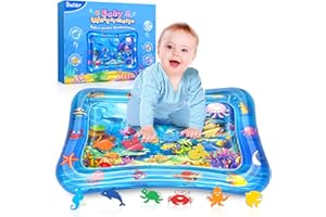 Dusor Wassermatte Baby Spielzeug 3 6 9 Monate, Wasserspielmatte BPA-frei, Spielmatte Baby, Aufblasbare Bauchzeit Matte, Spaßaktivitäten Das Stimulationswachstum Ihres Babys