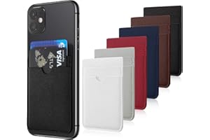 Weewooday Lot de 6 Pochettes pour Cartes de téléphone en Cuir synthétique - Compatible avec la Plupart des Smartphones