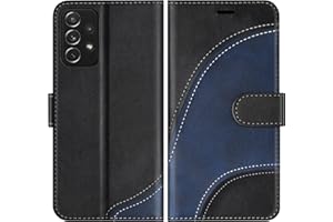 BoxTii Hülle für Galaxy A72 5G / 4G, Leder Handyhülle für Samsung Galaxy A72 5G / 4G, Ledertasche Klapphülle Schutzhülle mit Kartenfächer und Magnetverschluss, Schwarz