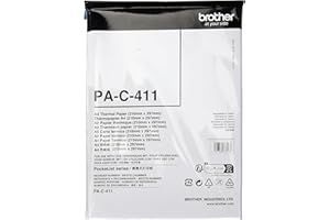 Brother PA-C-411 Thermal Printer Paper, A4, Premium Grade Glossy, White, 210 (W) x 297 mm (L), 100 Sheets, Brother Genuine Supplies, white