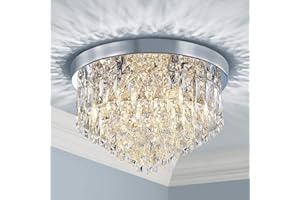 ‎SM SAINT MOSSI Saint Mossi Modern Kristal Kronleuchter Modern Deckenleuchte Befestigung Anhänger Deckenlampe für Esszimmer Badezimmer Schlafzimmer Livingroom 7 E14 Erforderliche