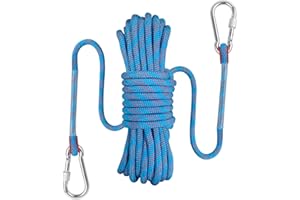 Bolatus Lina zewnętrzna 9 mm do domu, linka ratunkowa, 10 m, lina wspinaczkowa, wielofunkcyjna lina bezpieczeństwa do wspinaczki na drzewie skałkowym, ucieczka przeciwpożarowa, kemping, wędrówki,