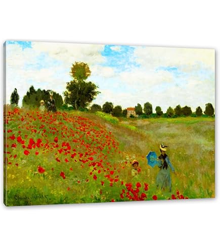 1art1 Claude Monet Poster „Eine Allee In Giverny“ – Leinwandbild 80x60 Cm, Auf Keilrahmen, Made In Germany