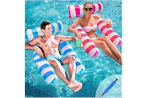 71NMLY 2Pack Flotadores inflables para Piscina Hamaca,4 en 1 Colchoneta Piscina Adultos para Piscina Flotadores Piscina Hamaca de Agua Hamaca Flotante Inflable Juguetes Piscina Playa