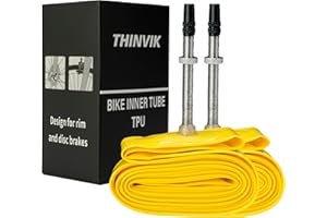 Thinvik 2PCS TPU Inner Tube Upgraded Durability for Road Bike 700cc x 18-32, 33-50c Bicycle Tube 65MM 85MM Length of Presta Valve (One Pair)