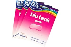 PRODBUY LIMITED [Pack of 12] Bostik PINK Blu Tack 48g Packs Reusable Adhesive Sticky Putty