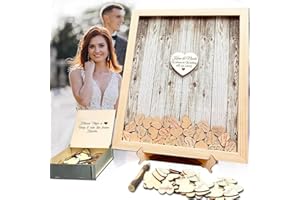 Neamon Libro degli Ospiti Matrimonio Decorazione di Nozze Ricevimento Rustico Paese Accedi Libro degli Ospiti 120 Pezzi Regali per Il Battesimo dei Cuori