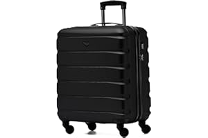 Flight Knight Maleta Rigida Ligera de 4 Ruedas, Equipaje de Mano Aprobado para Aerolineas como British Airways, Tamano Maximo para easyJet Maleta de Cabina Grande 56x45x25cm