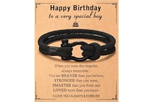 ViEinkaufen Boys Bracelet, Black Teenage Boy Birthday Bracelet Gifts, Cool Presents for 13 14 15 16 17 18 Year Olds Boy