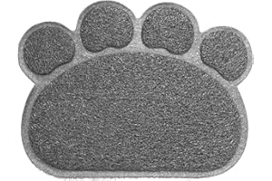 Opul PAW PVC Placemat Waterproof Dog Cat Food Mat Non Slip Dog Puppy Pet Cat Dish Bowl Food Water Mat Wipe Clean FDA Grade (Grey)