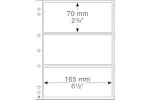 Leuchtturm 316522 Manicotti per Monete Numis - 3 Scomparti Trasparenti per Banconote - Dimensioni Scomparto 165 x 70 mm - Confezione da 10 Pezzi
