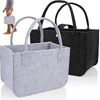 Lot De 2 Grands Sacs En Feutre YAYODS 30L - 40x27x27 Cm, épaisseur 5mm, Poche Intérieure - Sacs