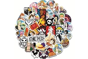 One Piece Autocollant, One Piece Stickers 100Pcs, Ubephant Autocollants Imperméables Ordinateur Planche à Roulette Bagages Sticker One Piece Cadeaux pour Enfants