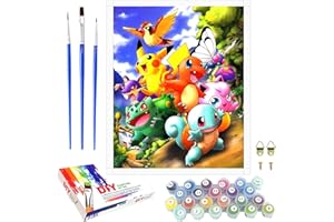 SHINESKY Malen Nach Zahlen Kinder Erwachsene Anfänger, Handgemalt Ölgemälde Kit für Mädchen Jungen ab 5 6 7 8 9 Jahre, DIY Cartoon Anime Spielzeug als einen Kindergeburtstag Geschenk, Ohne Rahmen 40 x 50cm