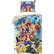 Halantex ONE PIECE Bettwäsche-Set – Monkey D. Luffy GEAR5, 140x200 Cm, 100% Baumwolle