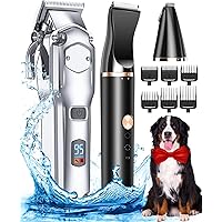Cordless Dog Clippers With Double Blades - Low Noise Pet Grooming Trimmer