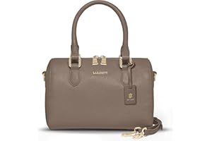 Lazarotti Bologna Damen Handtasche aus Echt-Leder | Henkeltasche mit abnehm- & längenverstellbaren Trageriemen | Bowling-Bag 26 cm