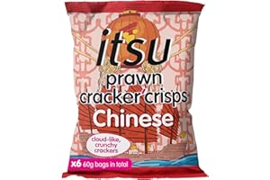 itsu Prawn Cracker Crisps Chinese Hoisin Flavour 60g | Sharing Bag | Healthy Snack | Pack of 6