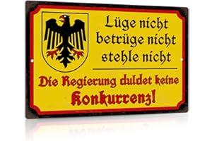 Putuo Decor Retro Blechschilder Sprüche, Lüge nicht, betrüge nicht, stehle nicht, Deko Blechschild als Geschenkidee zu Geburtstag, 20x30 Aluminium Metallschild