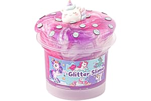 OKAYBEE Slime de agua con purpurina rosa y morada, no pegajoso, juguete sensorial para niños, Pascua, Halloween, Navidad, regalos para niñas y regalos