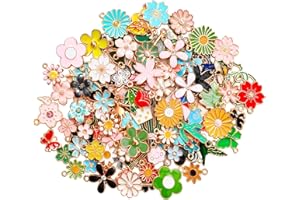 MARFOREVER 120 Stück Charms Anhänger, Emaille Charme Anhänger zur Schmuckherstellung für selbstgemachte Halsketten Armbänder Herstellung und Dekoration