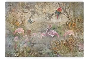 murando - Carta da parati Retro 400x280 cm Fotomurali in TNT Murale alla moda Decorazione da Muro XXL Poster Gigante Design Carta per Pareti Soggiorno Astratto Vintage Fiori Animali g-C-0392-a-a